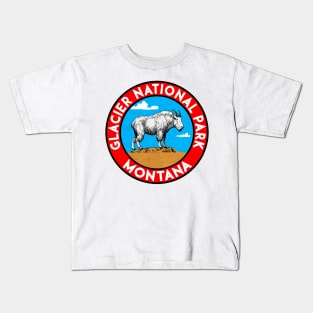 Glacier National Park Montana Mountain Goat Kids T-Shirt